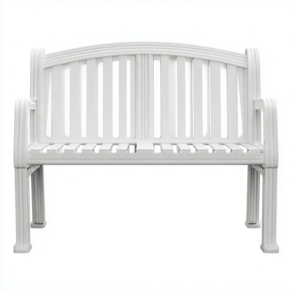 Banco de jardín de plástico blanco - Sencillo y resistente