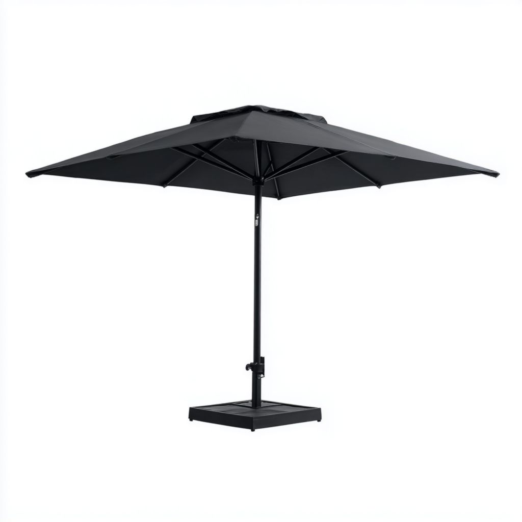 Sombrilla Cuadrada para Patio Negra, Estructura de Aluminio, 2 Años de Garantía