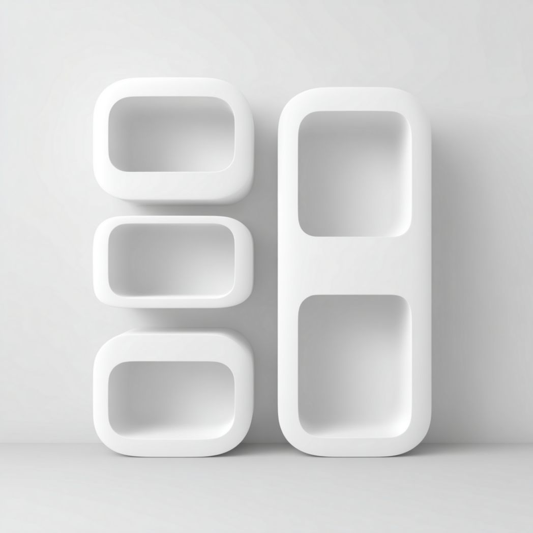 Conjunto de 4 estanterías de pared geométricas en color blanco