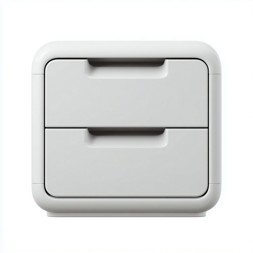 Mesita de noche gris claro con 2 cajones diseño moderno