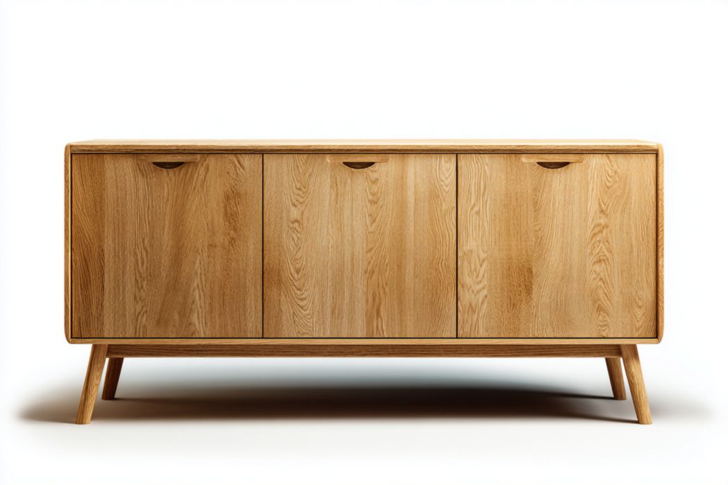 Armario zapatero nórdico de tres puertas en madera clara