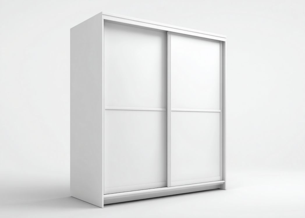 Armario blanco con dos puertas correderas diseño moderno