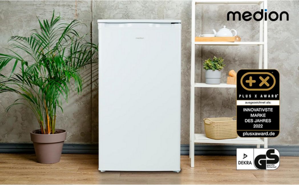 Congelador MEDION (64 litros, altura 85 cm, 3 cajones transparentes, bisagra de puerta reversible, MD37688)