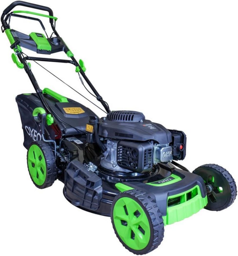 Cortacésped de gasolina de 196 cc - Potente - Autopropulsado - Motor Loncin V200 - Ancho de corte de 53 cm - Recolector de césped de 65 l