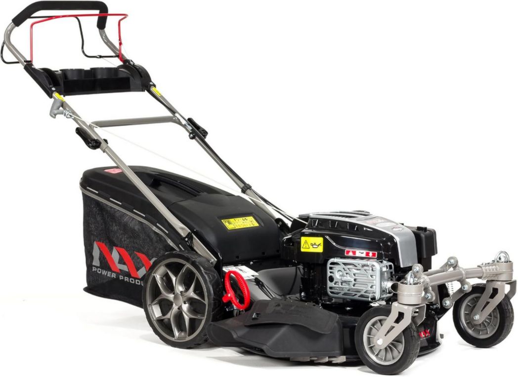 NAX POWER PRODUCTS Briggs & Stratton 5000S 875Exi Series Motor ReadyStart de 190 cc Ancho de corte de 56 cm Recogedor de césped de 75 l Ruedas delanteras giratorias Cortadora de césped autopropulsada a gasolina