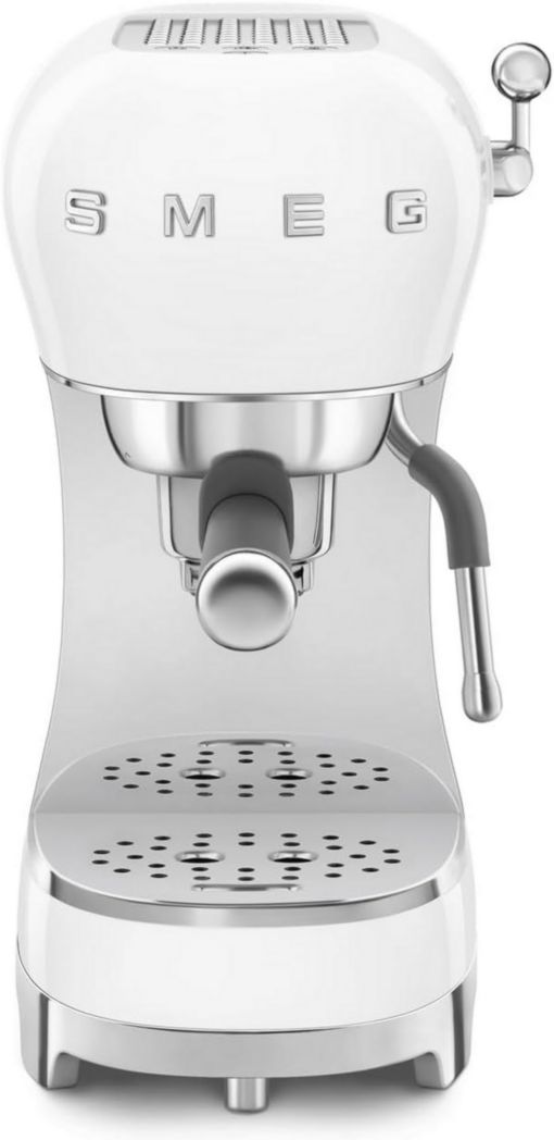Smeg, ECF02CREU Cafetera espresso manual, sistema Thermoblock y boquilla de vapor, 4 funciones espresso, bandeja de goteo extraíble, portafiltros, depósito de agua de 1 L, dimensiones compactas, 1350 W, color crema