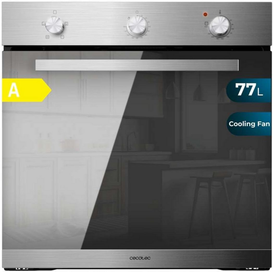 Horno Cecotec Bolero Hexa C134500 de acero inoxidable de encastre, 45 cm. 2600 W, 56 L de capacidad, bajo consumo, 4 funciones, temporizador, limpieza a vapor, cocción al vapor