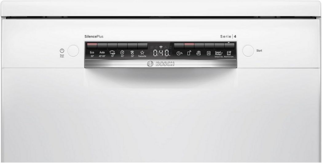 Bosch - Lavavajillas de libre instalación, 60 cm, Serie 4, 14 cubiertos, 3 rejillas, Home Connect, blanco, SMS4EMW06E