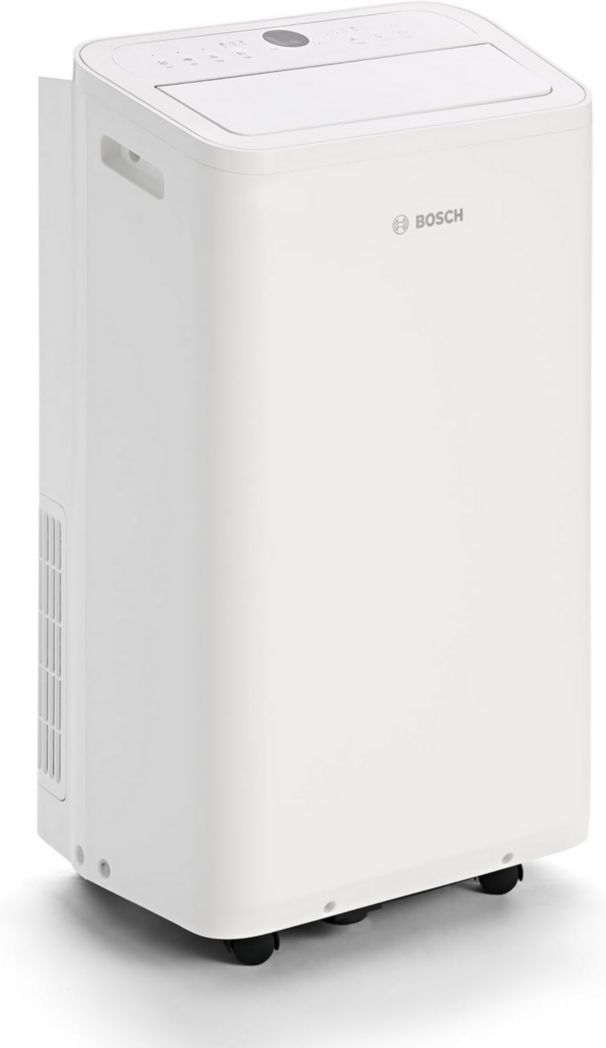 Aire acondicionado portátil Bosch Cool 2000 - 3 en 1: Aire acondicionado, deshumidificador, ventilador - Bomba de calor de 2,6 kW para habitaciones de hasta 35 m² - Con modos automático, silencioso y de suspensión