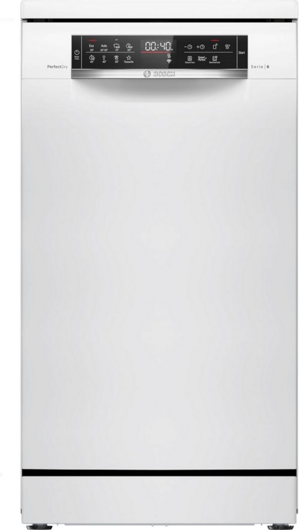 Lavavajillas Bosch SPS6YMW14E, Serie 6, 45 cm, de libre instalación, blanco