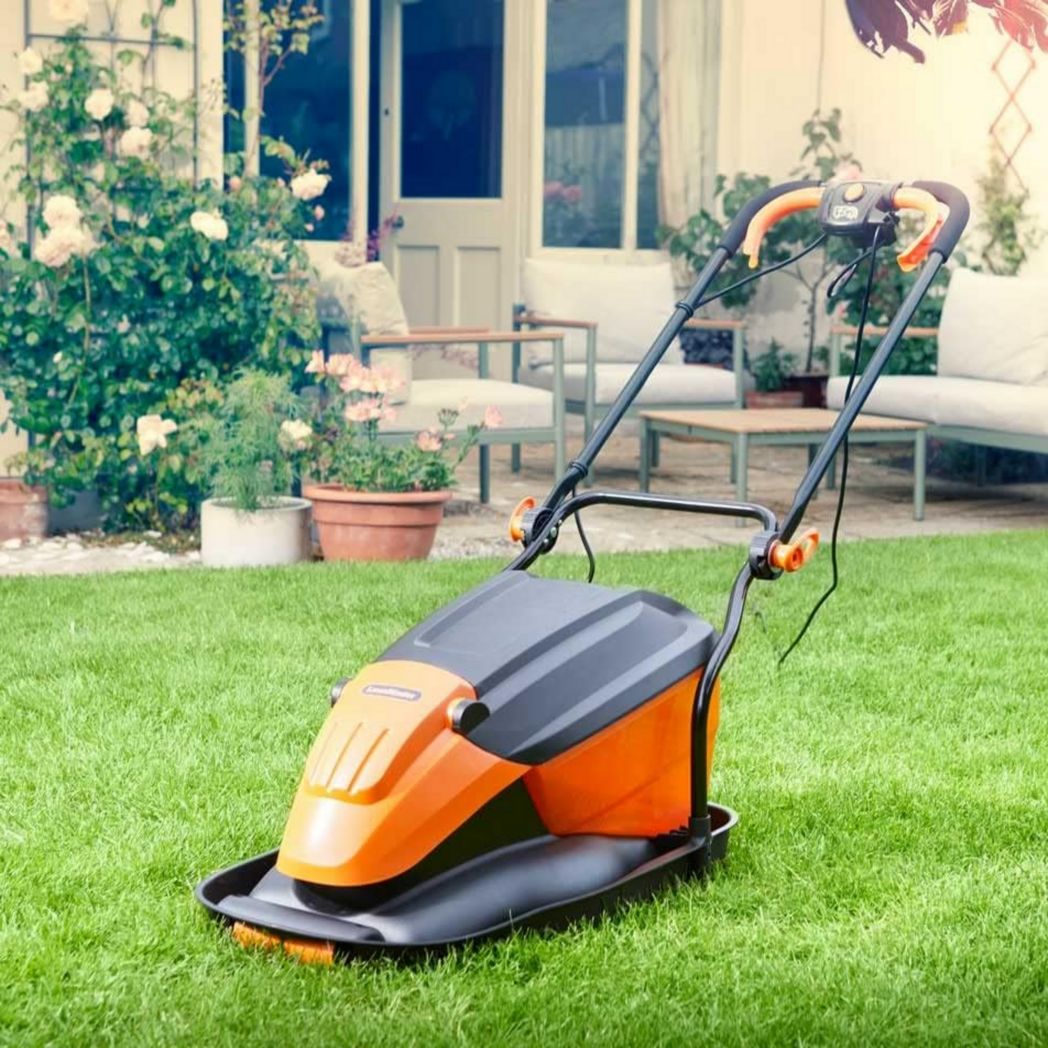 Cortadora de césped eléctrica LawnMaster 1800W 36cm - Recogedor de césped, alturas de corte ajustables, para céspedes medianos a grandes