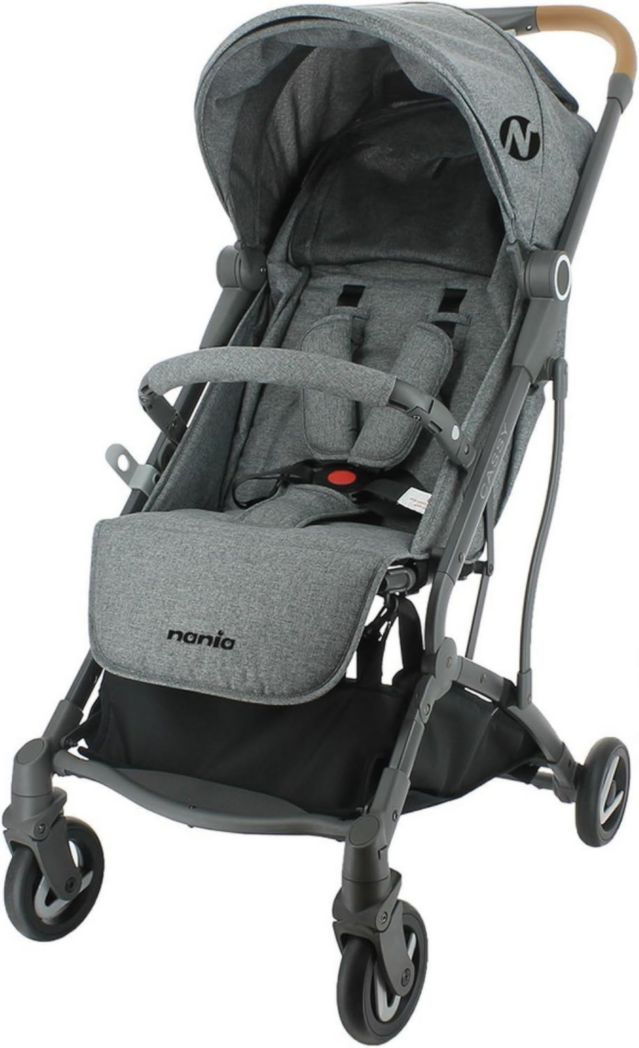 Cochecito compacto CASSY para 6-48 meses, ligero y maniobrable - plegado con una mano - Bolsa de transporte y portavasos incluidos - Nania (gris)