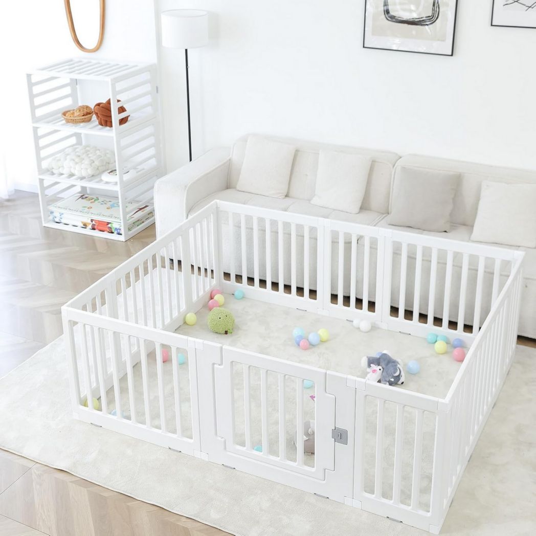 Parque infantil modular Gupamiga de 150 x 180 cm, color blanco