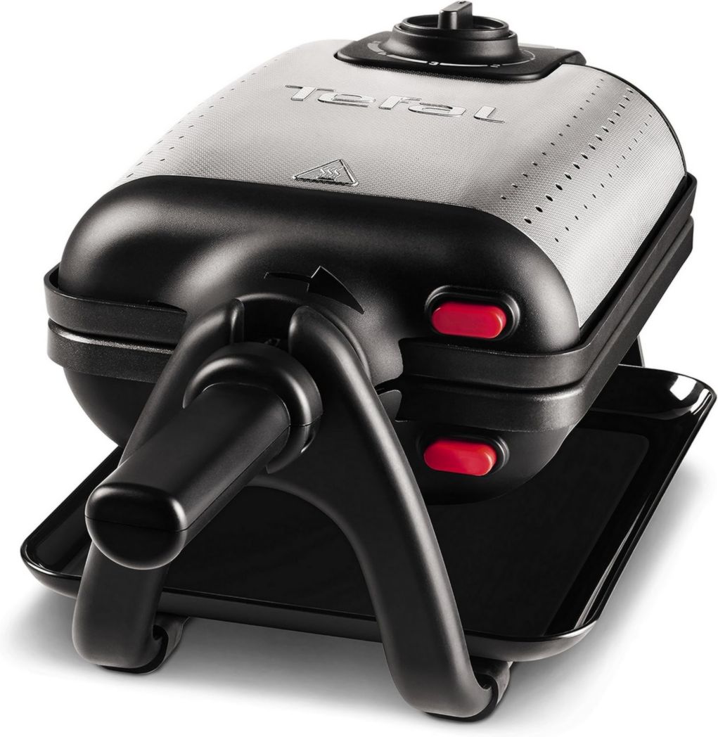 Máquina para hacer gofres 4 en 1 Tefal, color negro y acero inoxidable