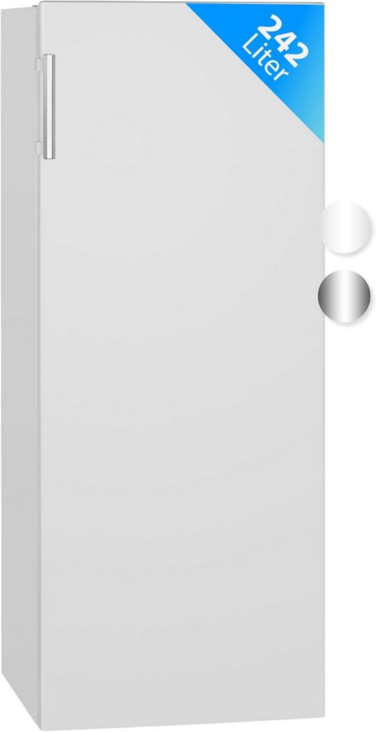 Refrigerador Bomann 242L Blanco VS7316-1-blanco, Capacidad neta: 242 litros, Iluminación interior LED, Control continuo de temperatura, 5 estantes de vidrio