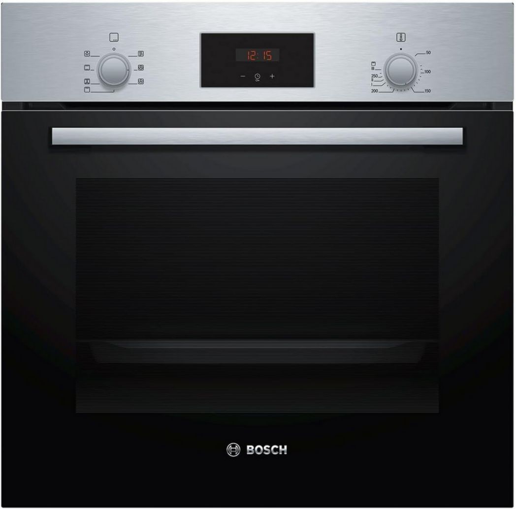 Bosch HBF133BR0 Serie 2 - Horno empotrable - 60 x 60 cm - Accesorio de limpieza EcoClean Direct - Cocción con aire caliente 3D en 3 niveles simultáneos - Pantalla LED - Calentamiento rápido - Bloqueo para niños