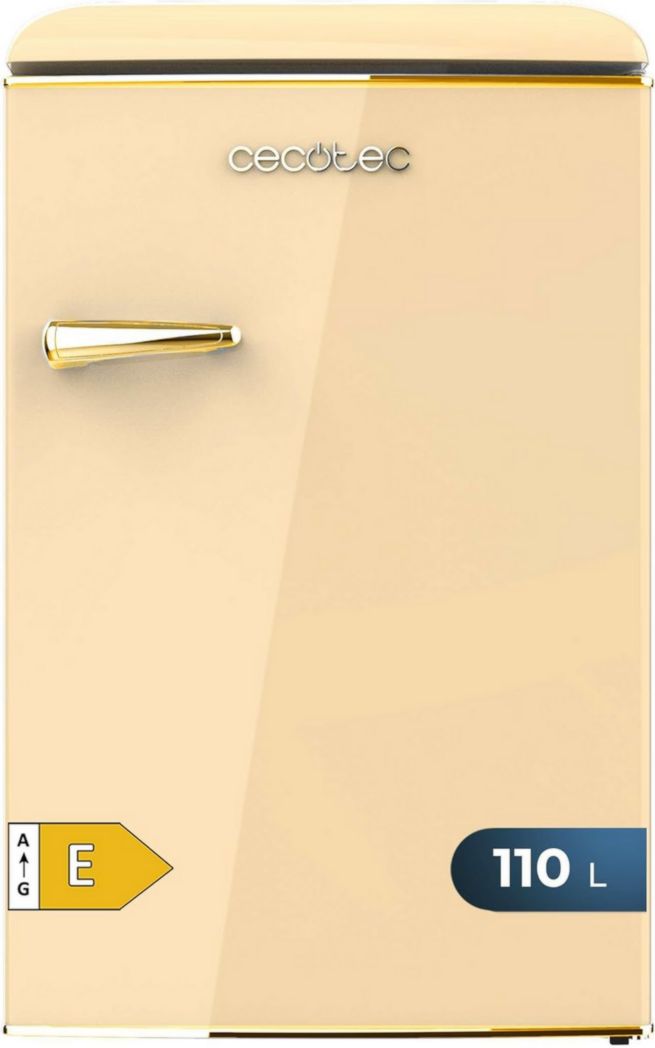 Mininevera Cecotec Bolero CoolMarket TT Origin 45 Rojo. Nevera retro de sobremesa, 45 L, 55 cm de alto, 44,7 cm de ancho, clase energética E, cubitera y tirador cromado, color rojo.