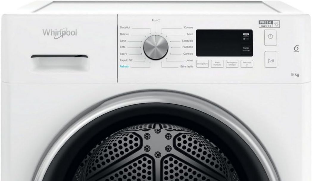 Secadora de ropa Whirlpool con bomba de calor de 9 kg FFT M11 9 x 2BS IT R, Clase energética A++, Ancho 59,5 cm, Alto 84,9 cm, Fondo 64,9 cm