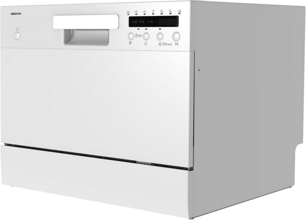 Lavavajillas de sobremesa MEDION (6 cubiertos, 7 programas de limpieza, pantalla LED, 47 dB, MD37496) blanco