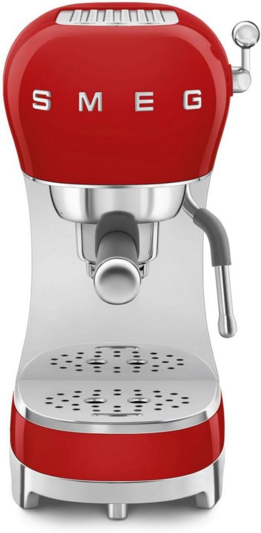 Smeg, ECF02CREU Cafetera espresso manual, sistema Thermoblock y boquilla de vapor, 4 funciones espresso, bandeja de goteo extraíble, portafiltros, depósito de agua de 1 L, dimensiones compactas, 1350 W, color crema