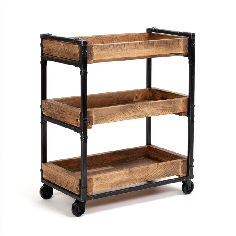 Carro de Almacenamiento Industrial de 3 Niveles con Ruedas – StmasteStyle