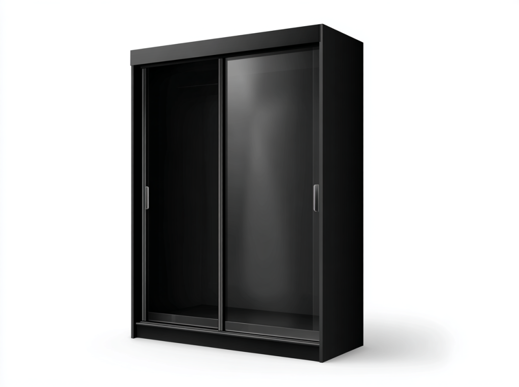 Armario Negro de Puertas Correderas Moderno – StmasteStyle 180x220 cm con Amplio Almacenamiento