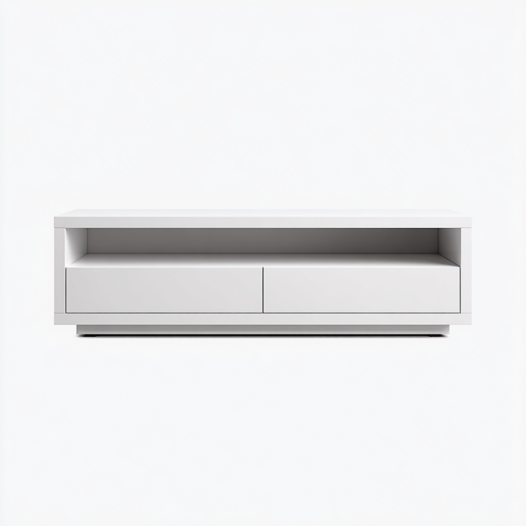 Mueble de TV Blanco Moderno con Cajones – StmasteStyle Estilo Minimalista