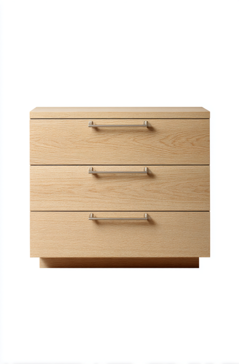 StmasteStyle Cómoda de 3 Cajones en Roble Claro – Estilo Moderno y Funcional para Dormitorio