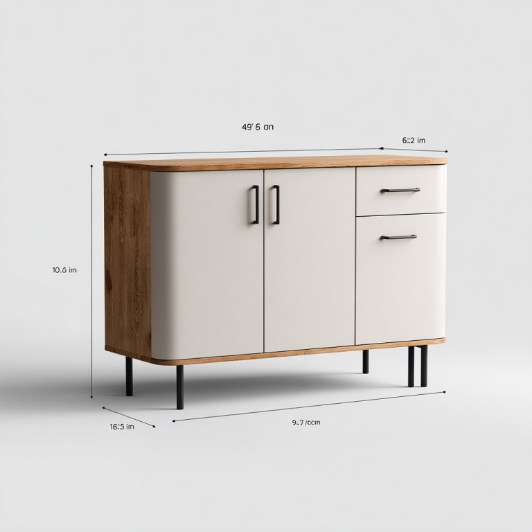 Aparador de Cocina Moderno Bicolor con Puertas y Cajón – StmasteStyle